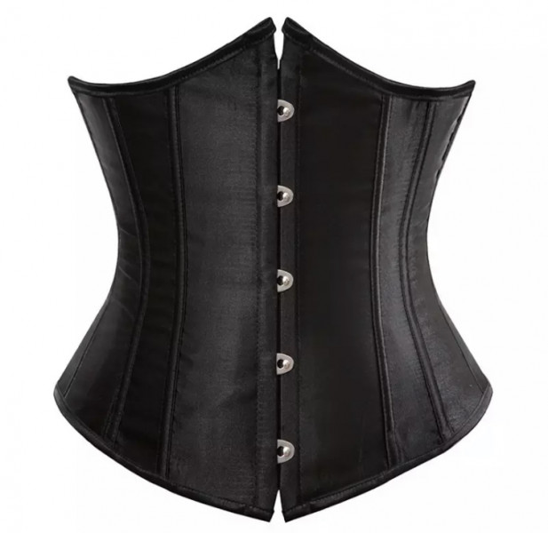 Černý underbust saténový korzet Alexa