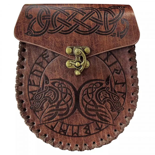 Viking steampunk kabelka peněženka na opasek Drago