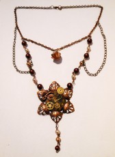  Steampunk Flower necklace 