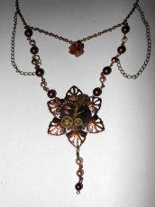 Steampunk Flower necklace 