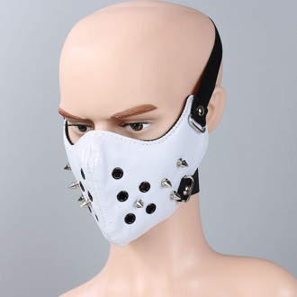 Punk gothic bílá maska rouška Hannibal s hroty